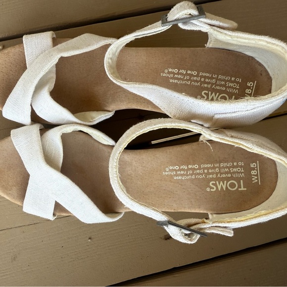 Toms Sienna Cork Wedge Sandals sz 8.5 - Picture 6 of 8